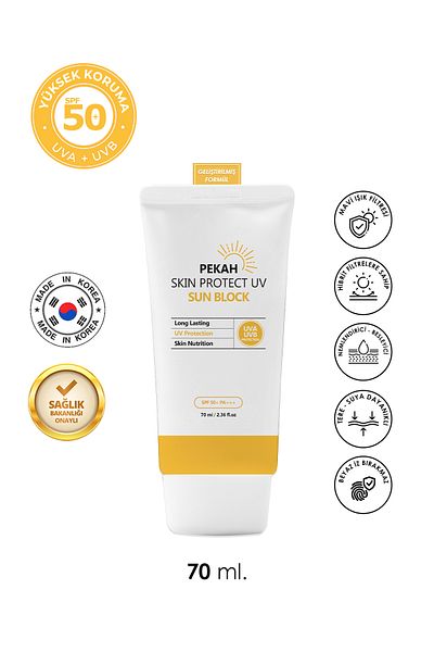 PEKAH واقي شمسي للوجه والجسم بفلتر هجين عالي الحماية بعامل حماية من الشمس SPF 50 - معادلة لون البشرة المضادة للعيوب، 70 مل