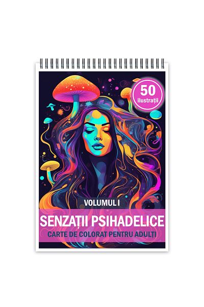 Legendary Gifts Coloring Book With 50 Illustrations, Psychedelic Sensations - Volume I, 106 Pages, Format: A5