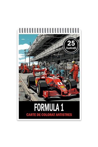 Legendary Gifts Coloring Book For Relaxation And Antistress, 25 Illustrations, Formula 1, 56 Pages, Format: A5