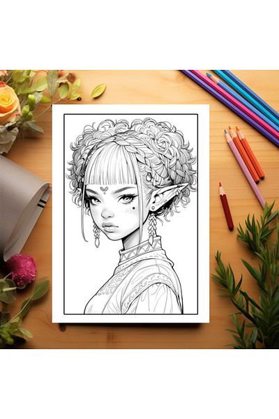 Legendary Gifts Adult Coloring Book, 50 Illustrations Sassy Elf Girls - Volume I, 106 Pages