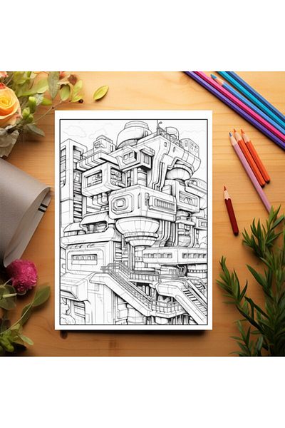 Legendary Gifts Coloring Book With 50 Illustrations, A World From The Future - Volume Ii, 106 Pages, Format: A5