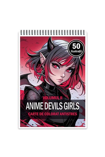 Legendary Gifts Anti-stress Coloring Book, 50 Illustrations, Anime Devils Girls, 106 Pages, Format: A5