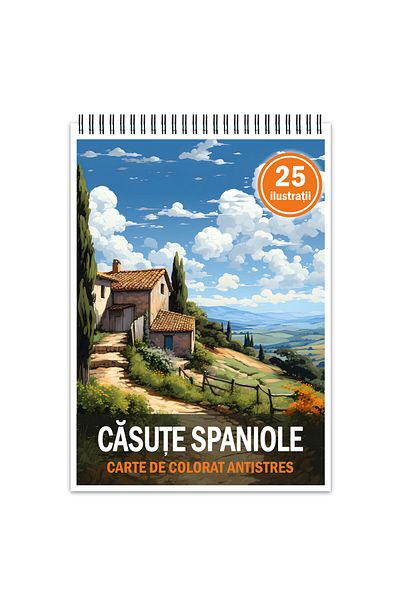 Legendary Gifts Anti-stress Coloring Book, 25 Illustrations Of Spanish Cottages, 56 Pages, Format: A5