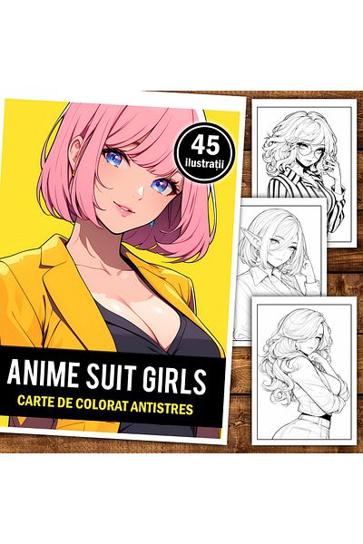 Legendary Gifts Anti-stress Coloring Book, 45 Illustrations, Anime Suit Girls, 106 Pages, Format: A5