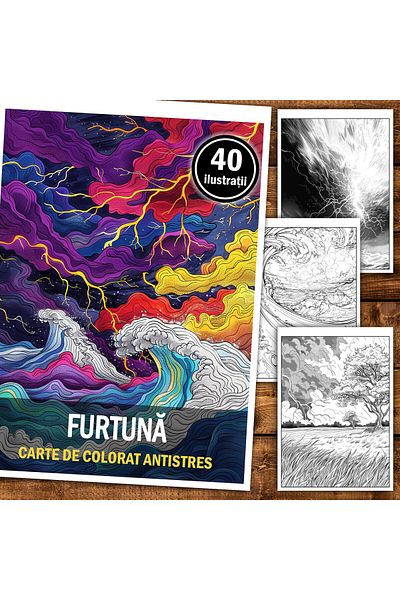 Legendary Gifts Anti-stress Coloring Book, 40 Illustrations Storm, 86 Pages, Format: A5