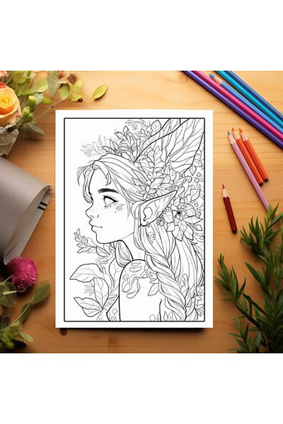 Legendary Gifts Adult Coloring Book, 50 Illustrations, Anime Fairies - Volume I, 106 Pages
