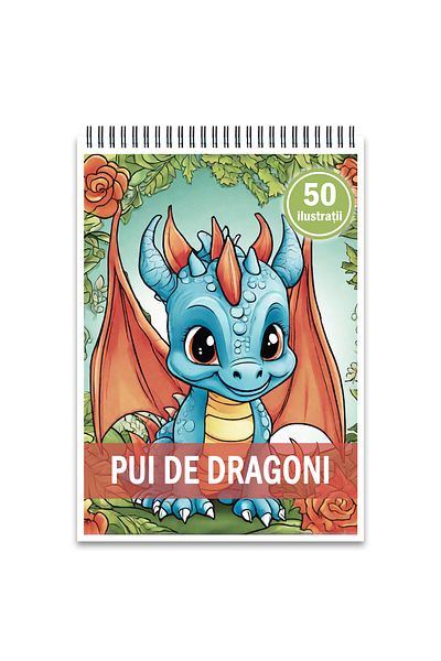 Legendary Gifts Coloring Book, 50 Illustrations, Baby Dragons, 106 Pages, Format: A5