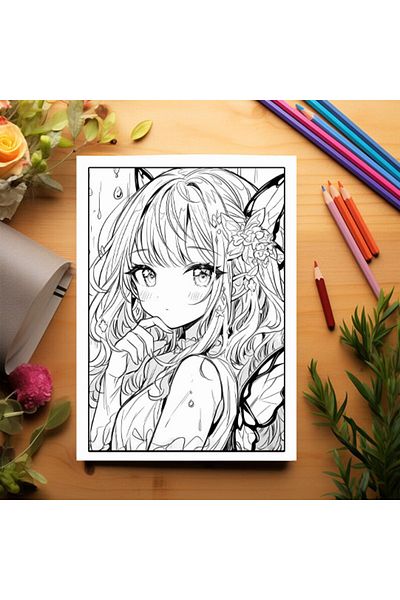 Legendary Gifts Adult Coloring Book, 45 Illustrations, Anime Fairies - Volume Iii, 96 Pages