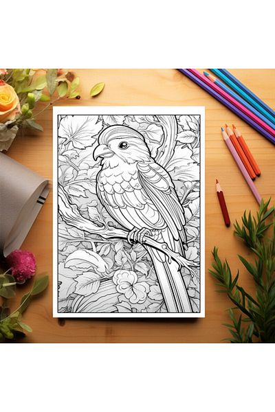 Legendary Gifts Coloring Book With 50 Illustrations, Exotic Birds, 106 Pages, Format: A5