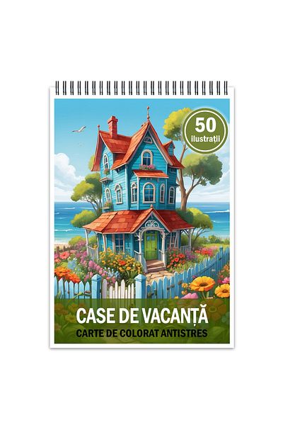 Legendary Gifts Anti-stress Coloring Book, 50 Illustrations, Holiday Houses, 106 Pages, Format: A5
