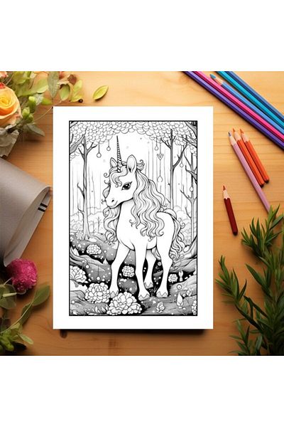 Legendary Gifts Coloring Book, 50 Illustrations, Cute Unicorns, 106 Pages, Format: A5
