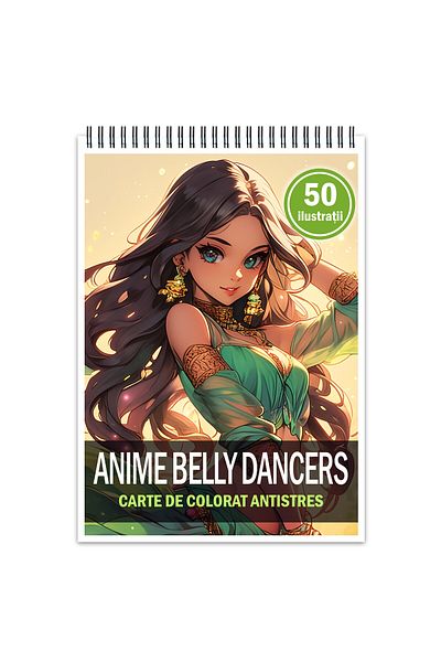 Legendary Gifts Anti-stress Coloring Book, 50 Illustrations, Anime Belly Dancers, 106 Pages, Format: A5