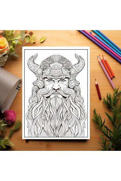 Legendary Gifts Coloring Book For Adults, 50 Illustrations, Vikings, 106 Pages