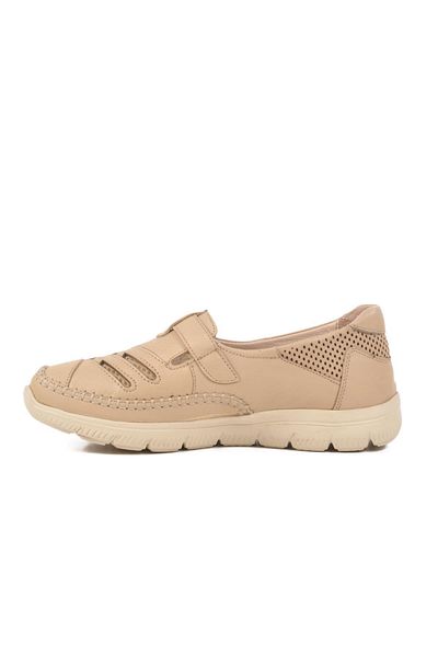 WALKWAY 2504 Z Beige Genuine Leather Women's Casual Shoes
