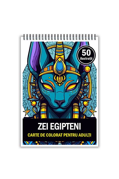 Legendary Gifts Coloring Book, 50 Illustrations, Egyptian Gods, 106 Pages, Format: A5