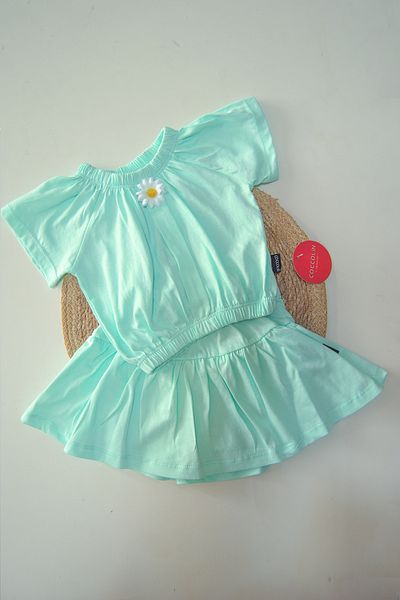 c.c.l. coccolin kids baby clup Girl's Combed Cotton 2-Piece Bottom Top Shorts Skirt Blouse Daisy Detailed Set