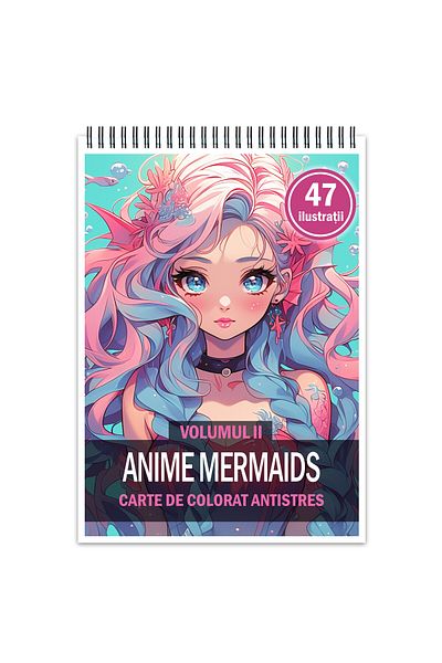 Legendary Gifts Anti-stress Coloring Book, 47 Illustrations, Anime Mermaids - Volume Ii, 100 Pages, Format: A5