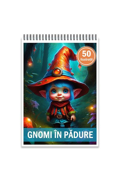 Legendary Gifts Coloring Book, 50 Illustrations, Gnomes In The Forest, 106 Pages, Format: A5