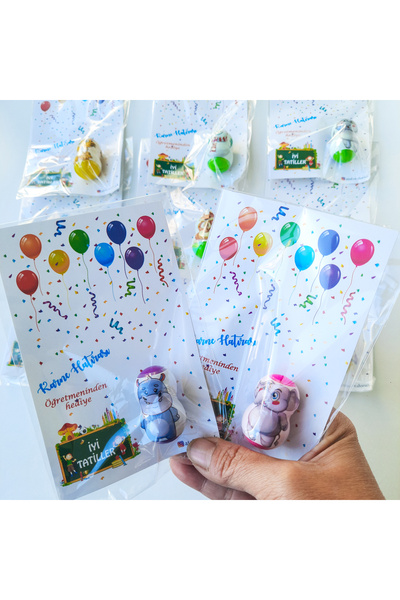 Atölye Doruk 20  Adet Karne Hediyesi-Renkli Hacı Yatmaz Oyuncak-Yarıyıl Sömes...