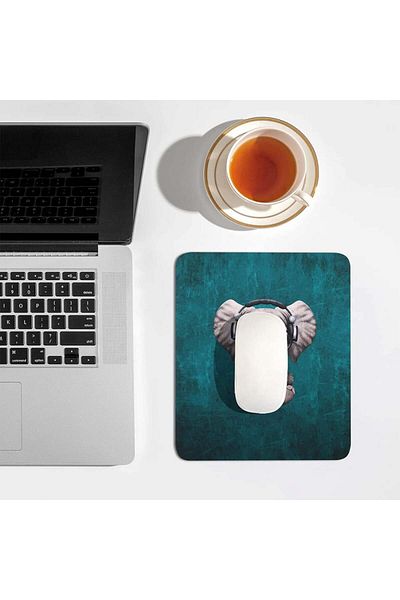 AOKSUNOVA Mousepad, model elefant, cauciuc, gri/turcoaz, 24 x 20 cm