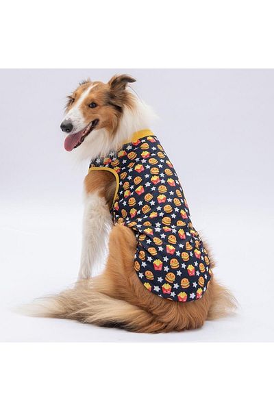 Pawstar Star Hamburger Big Dog T-Shirt - Dog Clothing (15 Kg-45 kg)