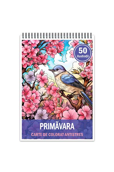 Legendary Gifts Anti-stress Coloring Book, 50 Spring Illustrations, 106 Pages, Format: A5