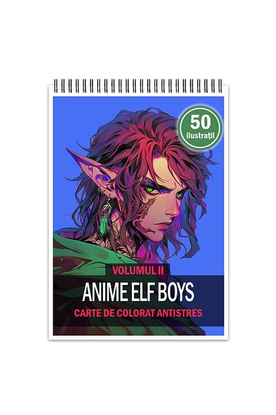 Legendary Gifts Anti-stress Coloring Book, 50 Illustrations, Anime Elf Boys - Volume Ii, 106 Pages, Format: A5
