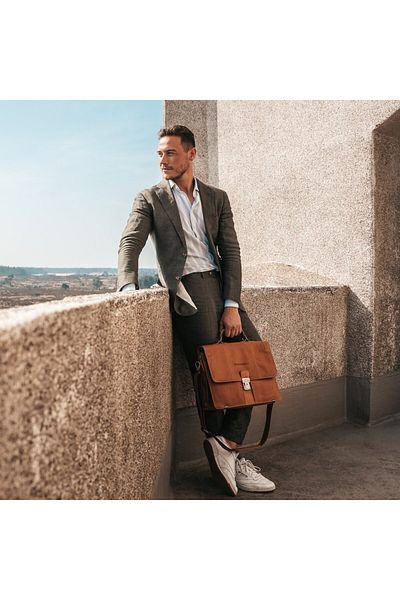 The Chesterfield Brand Geanta de laptop, din piele naturala, The Chesterfield Brand, Stuttgart 14 inch