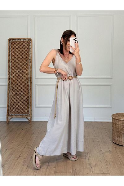 X-Young Strap v-neck dress stone