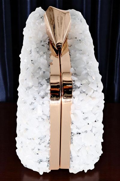 HFKY Μίνι βραδινή τσάντα φορέματος Crystal Stone. Λευκή βραδινή τσάντα