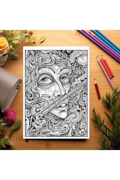Legendary Gifts Coloring Book With 40 Illustrations, Psychedelia, 86 Pages, Format: A5