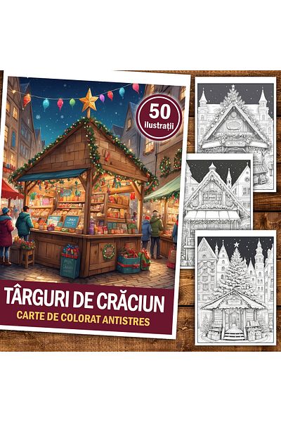 Legendary Gifts Anti-stress Coloring Book, 50 Illustrations, Christmas Fairs, 106 Pages, Format: A5