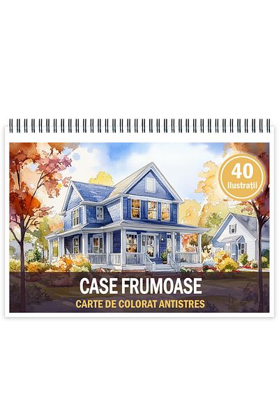 Legendary Gifts Anti-stress Coloring Book, 40 Beautiful Houses Illustrations, 86 Pages, Format: A5