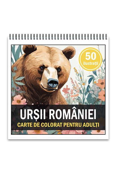 Legendary Gifts Coloring Book, 50 Illustrations, Romanian Bears, 106 Pages, Format: 14.8x14.8cm
