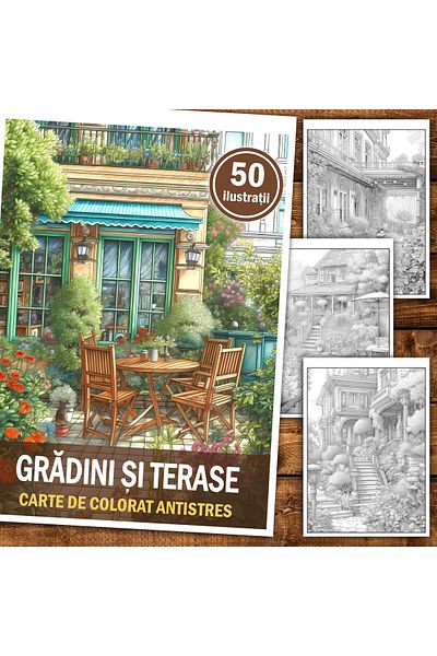 Legendary Gifts Anti-stress Coloring Book, 50 Illustrations Gardens And Terraces, 106 Pages, Format: A5