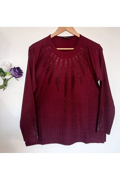ÖZCAN Luxury Stone Embroidered Mother Combed Cotton