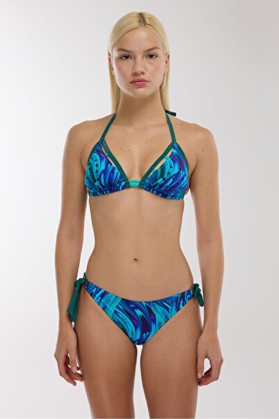 AYYILDIZ 5626 Turquoise Patterned Bikini Set