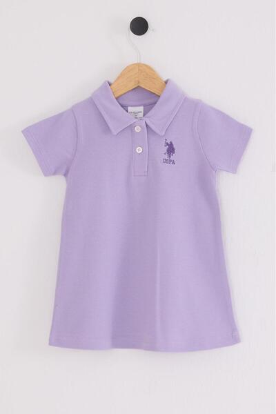 U.S. Polo Assn. Polo Yaka %100 Pamuk Kız Çocuk Pike Elbise