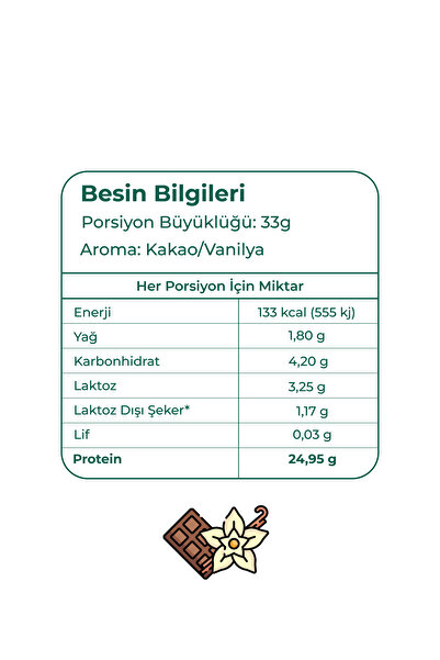 yeşilmarka 100g Natural Whey Protein Powder - Vanilla / Cocoa