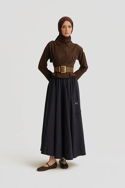Armine Parachute Cargo Skirt 25Y1820 Navy Blue