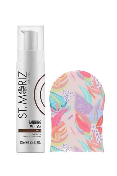 ST. MORIZ Set autobronzant profesional ST MORIZ cu spumă închisă la culoare și mănușă Sunkissed, ediție Hawaiiană