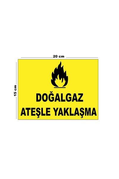 Lucena Metal Natural Gas Fire Approach 15cm X 20cm Warning Sign Directional Sign