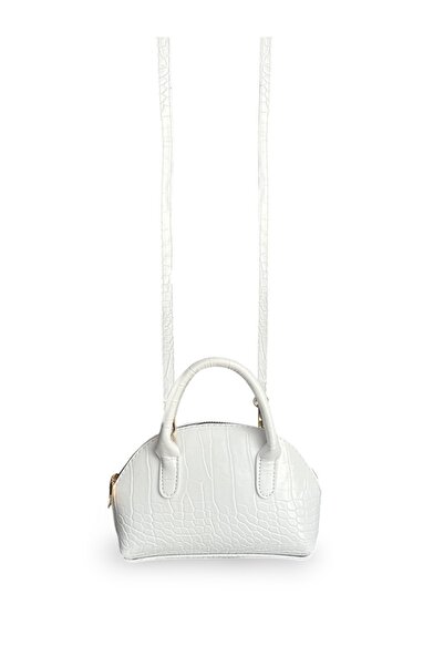 DİZARAYS Women's Mini Cross Strap Crocodile Pattern Patent Leather Bag