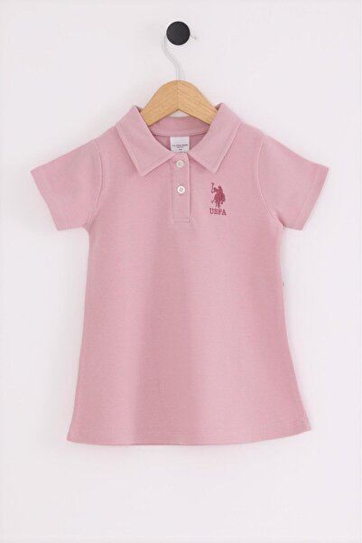 U.S. Polo Assn. Polo Yaka %100 Pamuk Kız Çocuk Pike Elbise