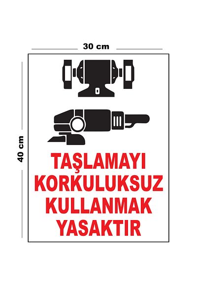 Lucena Metal Grinding Prohibited Without Guardrail 30cm X 40cm A3 Size Warning Sign Direction
