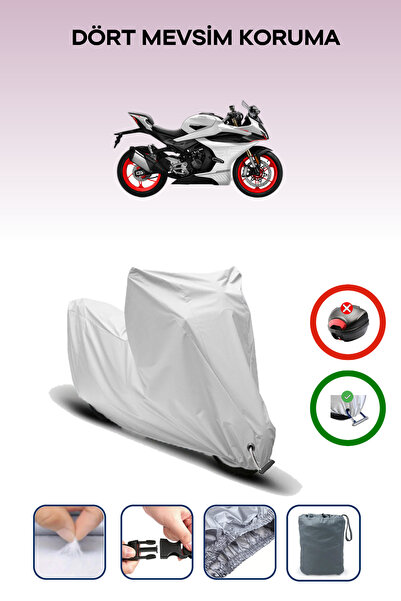 Breen Gray, Cfmoto 450Sr, Motorcycle Tarpaulin, Lock Compatible, Rear Bag Inc...