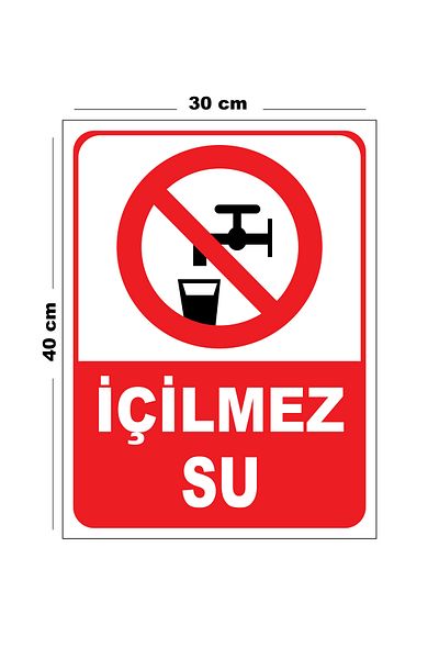 Lucena Metal No Drinking Water 30cm X 40cm A3 Size Warning Sign Diversion Sign