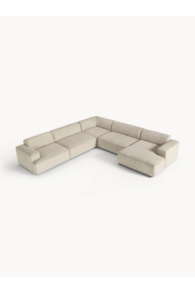 S Home Design Concept Molly Xl Köşe Koltuk Takımı, Sağ Köşe, Fitilli Kırık Be...