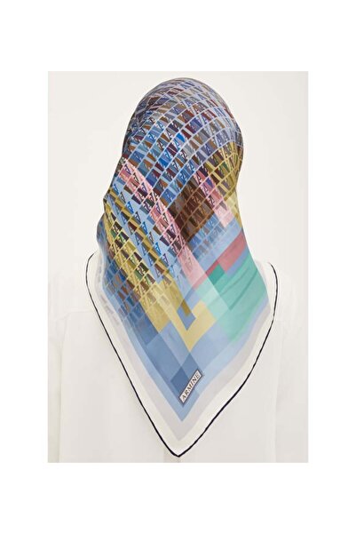 Armine Серія «Ностальгія» Шовковий шарф Sura 8934DS-50 з логотипом КРЕМ-БЕЙБІ БЛАКИТНИЙ
