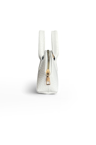 DİZARAYS Women's Mini Cross Strap Crocodile Pattern Patent Leather Bag